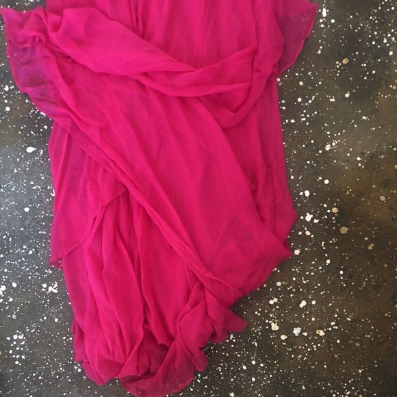 Dolce & Gabbana Boat Neckline Dress Raspberry Rose Pink Silk - Picture 8 of 8